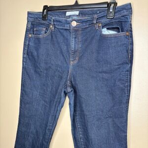 LOFT Womens Dark Wash Skinny Jeans High Rise Stretch Denim Size 31 12